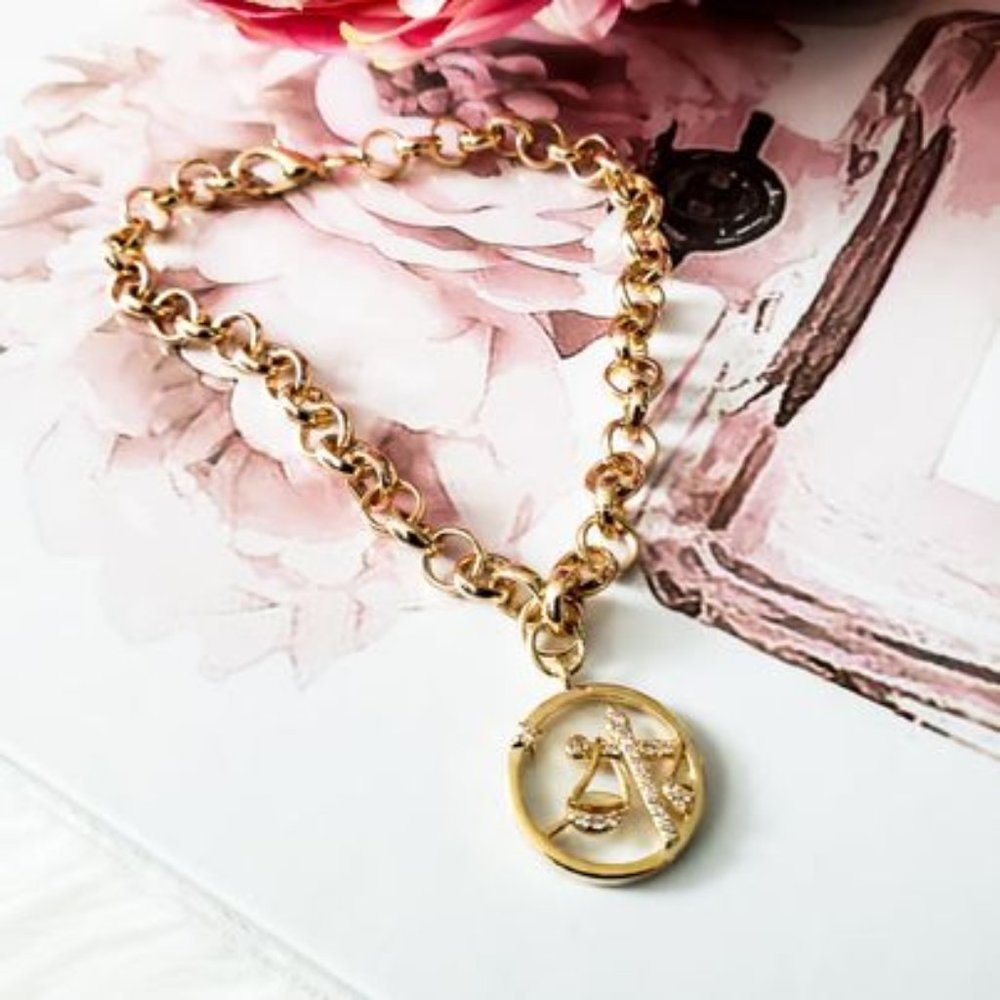 Horoscope Zodiac 18K Gold Plated Charm Bracelet
